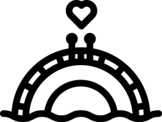 Bridge Lovers Sticker Outline Svg File, Free Vectors File